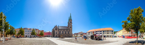 Meiningen, Markt Panorama mit Marienkirche 