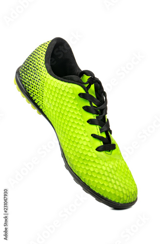 Green football boots
