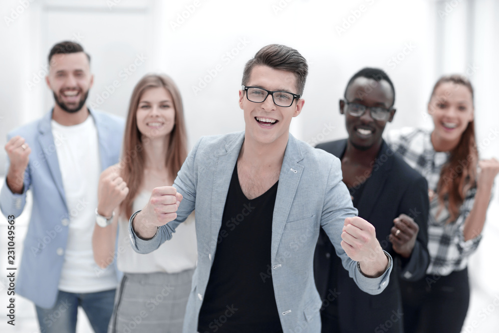 successful multinational business team showing thumb up successful multinational business team showing thumb up