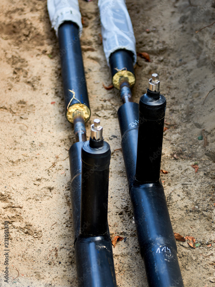 Replacement of water supply pipes for new ones, assembly on a housing estate