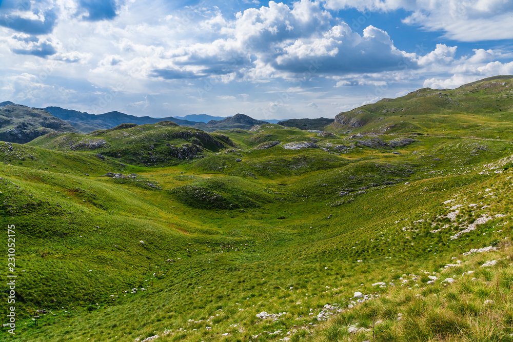 Panoramic view in Durmitor, Montenegro. Mountain road. Panoramic view in Durmitor, Montenegro. Mountain road.
