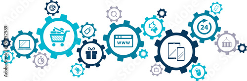 e-commerce / e-business / online business concept – vector illustration