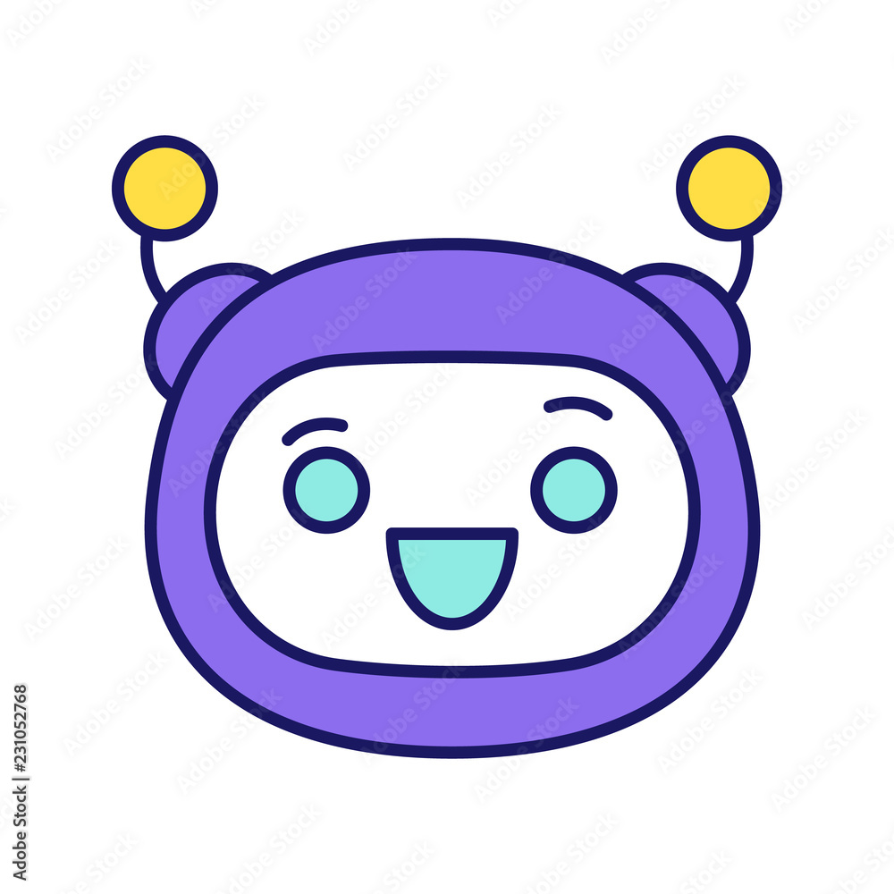 Excited robot emoji color icon