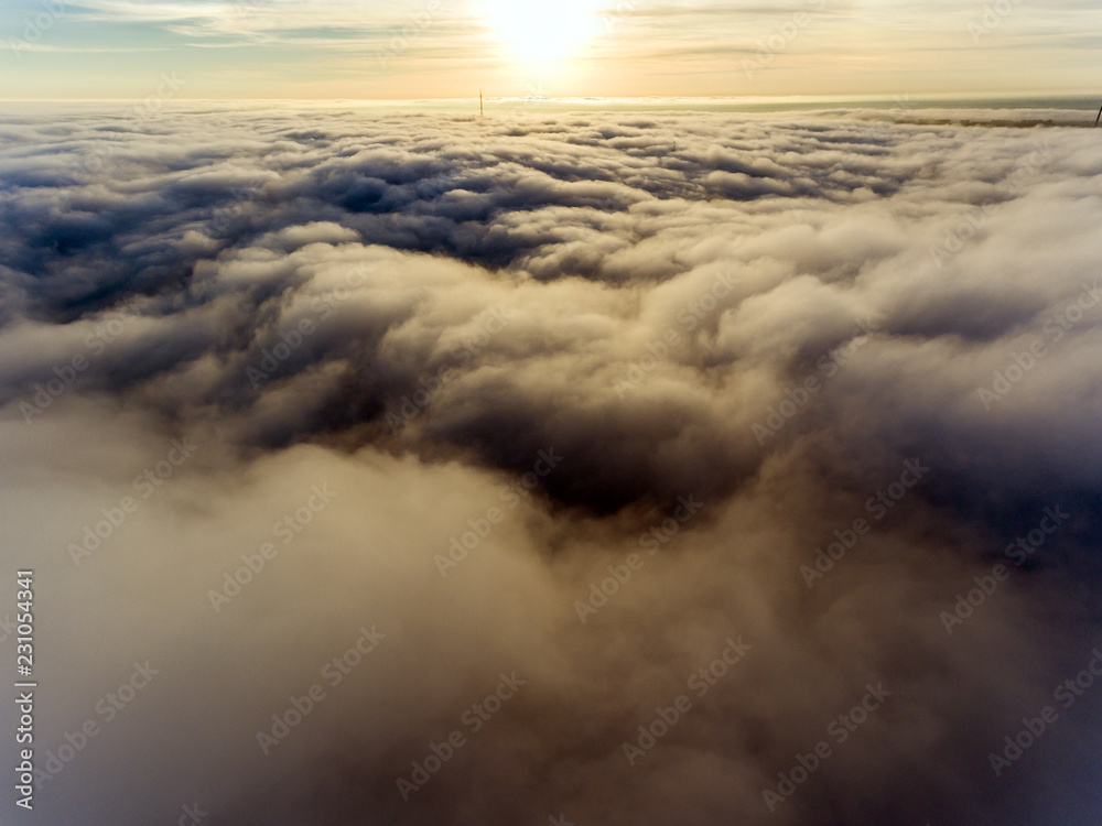 Obraz premium Aerial view on clouds