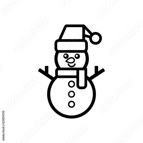 christmas snowman vector outline