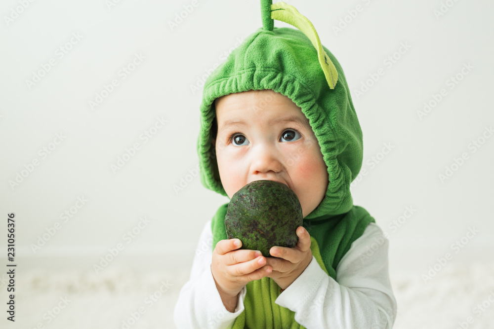 Baby Halloween Costume Avocado Stock Photo | Adobe Stock