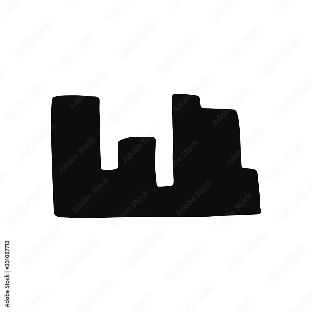 city silhouette icon. isolated black object city silhouette icon. isolated black object