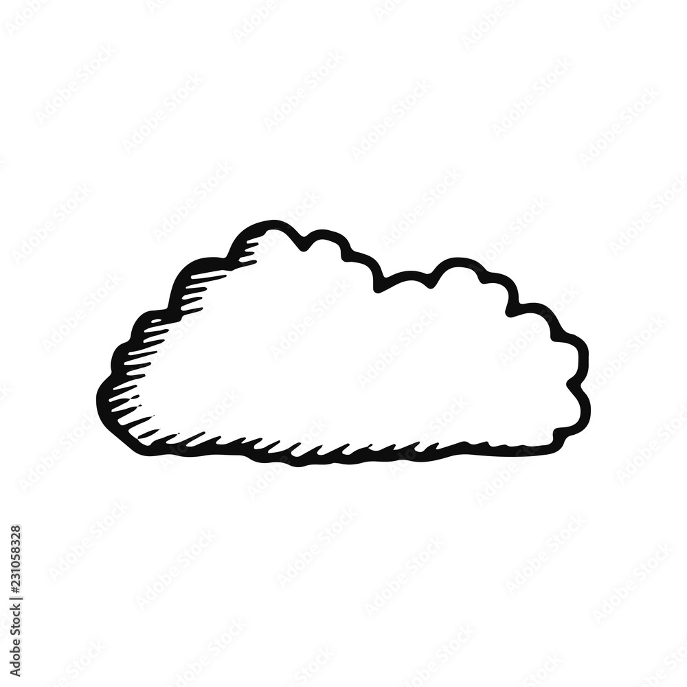 cloud icon. isolated black object