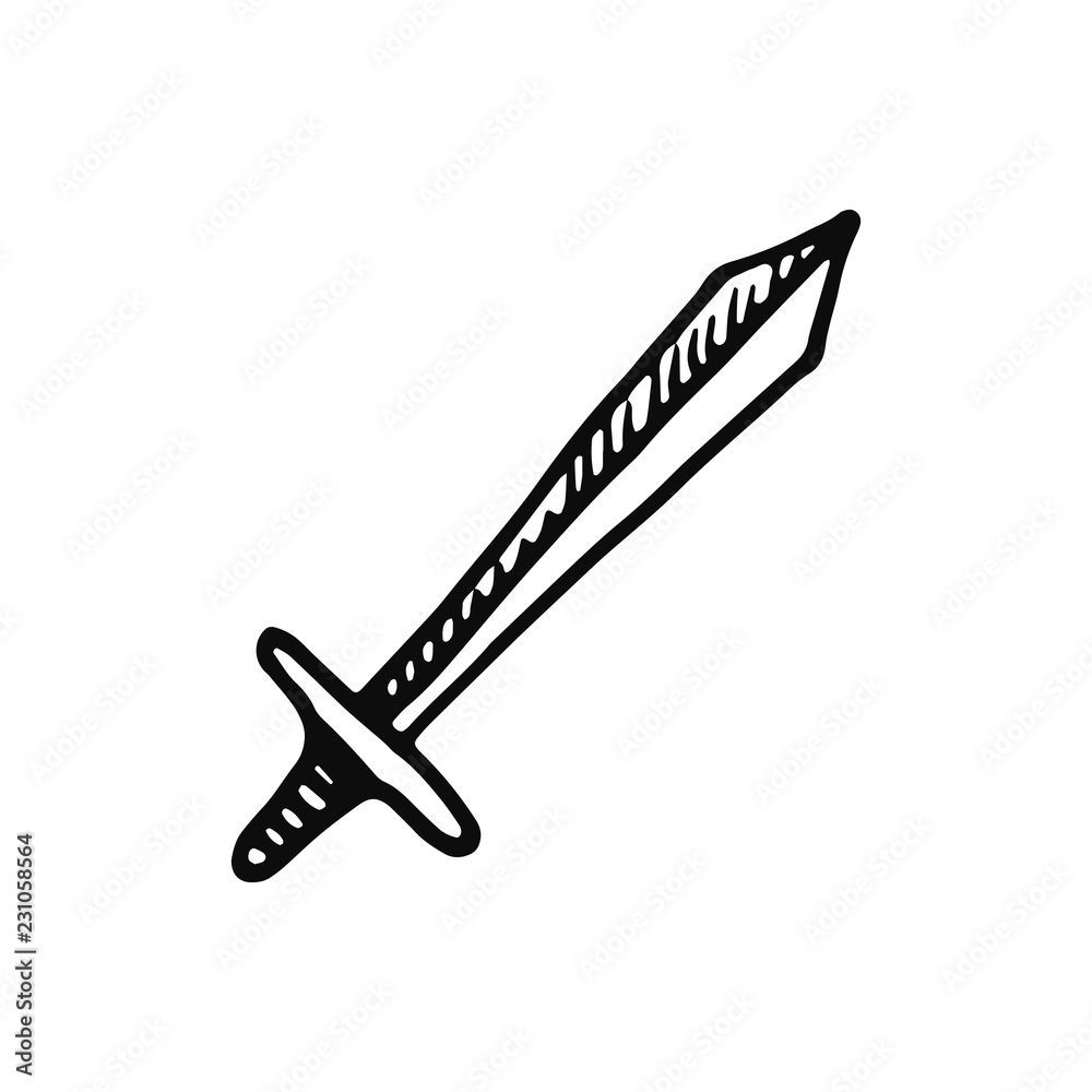 sword icon. isolated black object sword icon. isolated black object