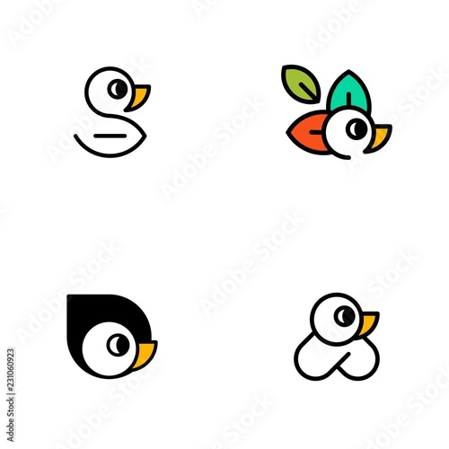 Wallpaper Mural Duck Cute Set Idea Illustration Icon Logo Design Template Element Vector Torontodigital.ca
