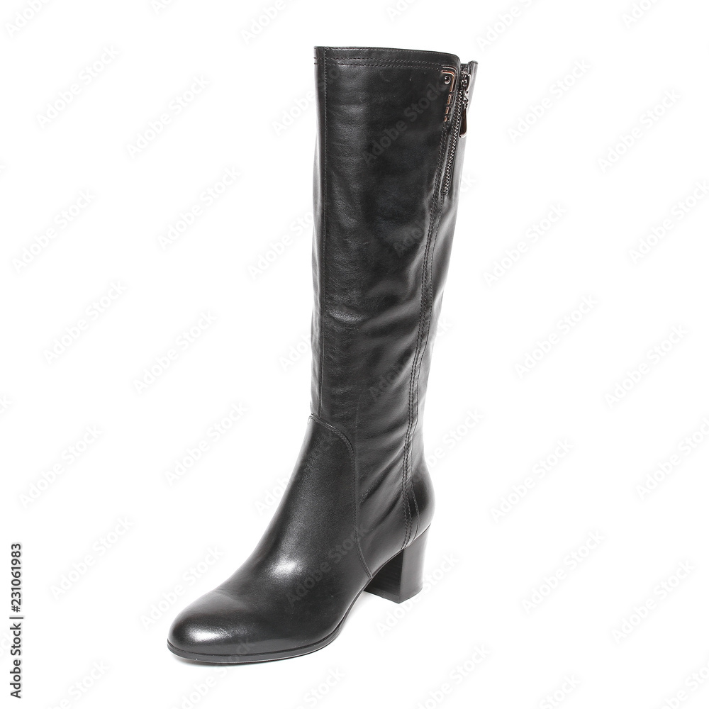 Women's demi-season high boots isolated on white background Women's demi-season high boots isolated on white background