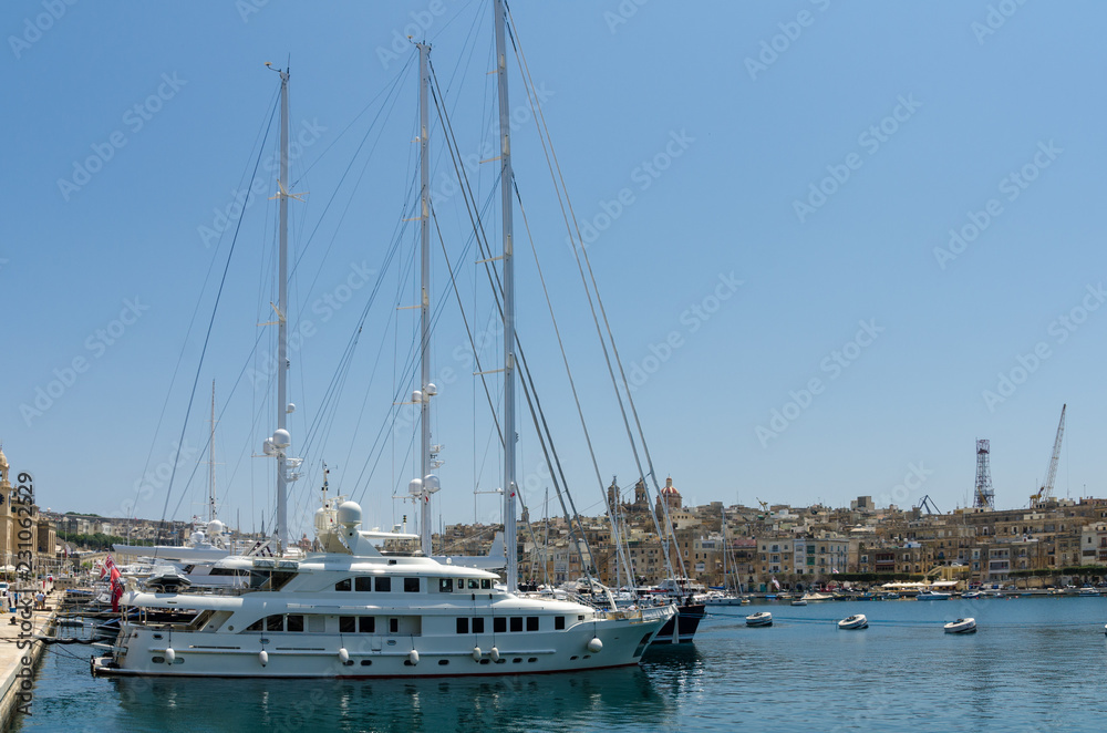 Boats in Marine Station of Valletta
