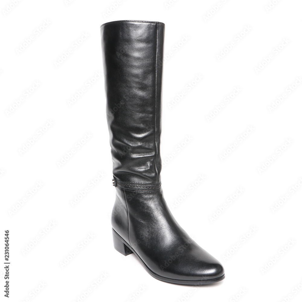 Women's demi-season high boots isolated on white background Women's demi-season high boots isolated on white background
