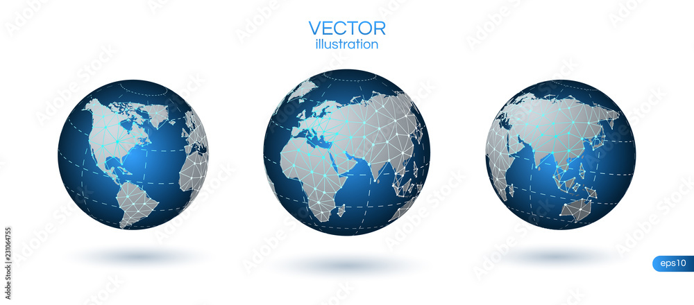 Global internet network connection. Earth planet connect concept. Vector file eps10.