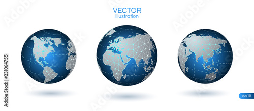 Global internet network connection. Earth planet connect concept. Vector file eps10.