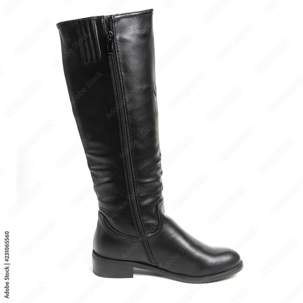 Women's demi-season high boots isolated on white background Women's demi-season high boots isolated on white background