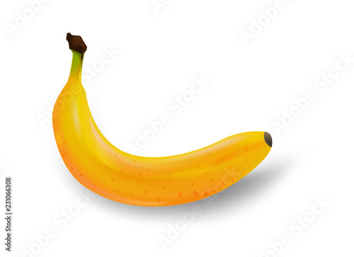 Single yellow banana