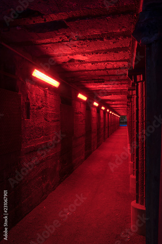 Rot beleuchteter Tunnel. © roostler