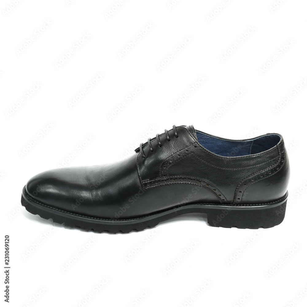 Office leathers man shoes isolated on white