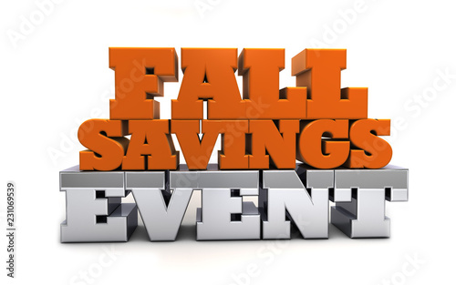 Fall Savings Event - Marketing and Advertising Sales Illustration on isolated white background