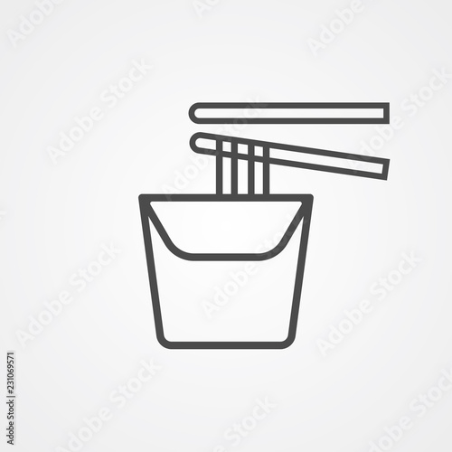 Noodle box vector icon sign symbol