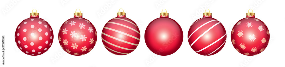 Christmas balls isolated on white background, closeup. Christmas banner. Christmas balls isolated on white background, closeup. Christmas banner.