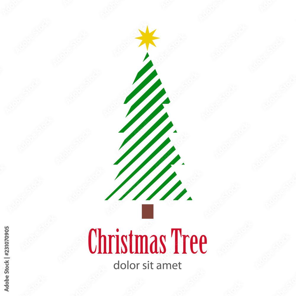 Logotipo Christmas Tree con árbol abstracto varias ramas lineas diagonales Logotipo Christmas Tree con árbol abstracto varias ramas lineas diagonales