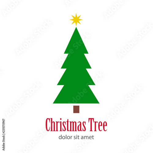 Logotipo Christmas Tree con árbol abstracto varias ramas
