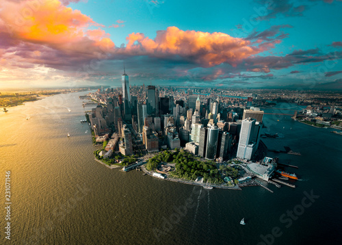 Aerial view of Lower Manhattan photo
