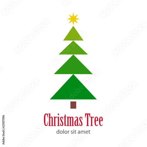 Logotipo Christmas Tree con árbol abstracto con triangulos