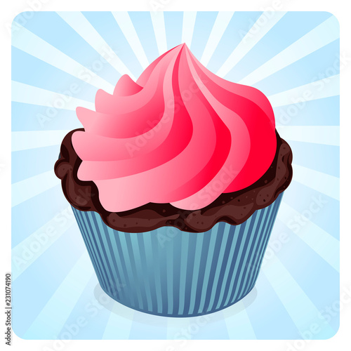 vector .cupcake, muffins , with raisins and chocolate