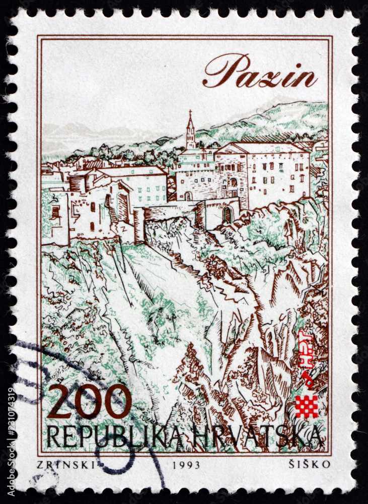 Postage stamp Croatia 1993 Pazin, Croatian City
