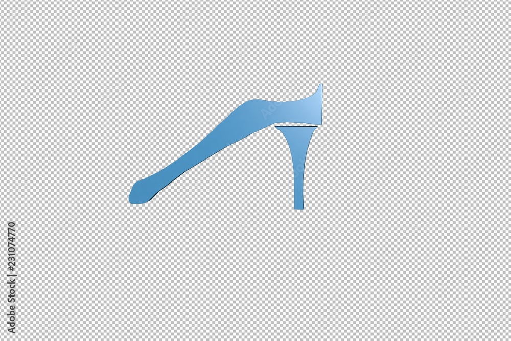 3D illustration of Stylish, blue color with transparent background.
