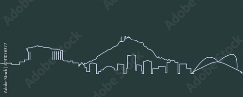 Athens Single Line Skyline