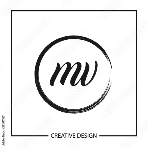 Initial Letter MV Logo Template Design Vector Illustration
