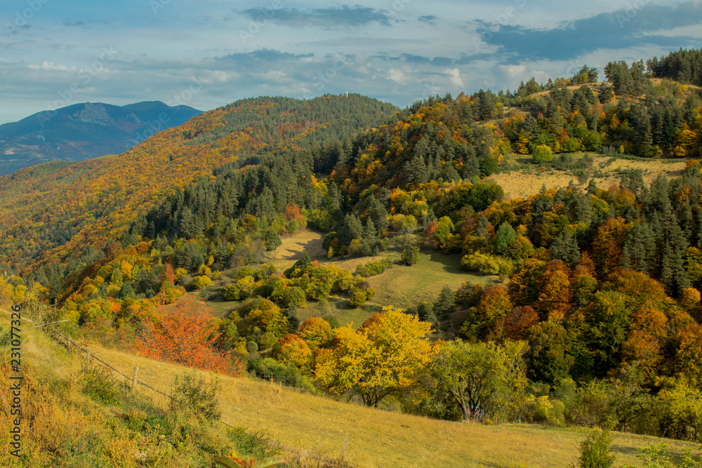 Autumn landscape from the village of Fotinovo, Bulgaria.