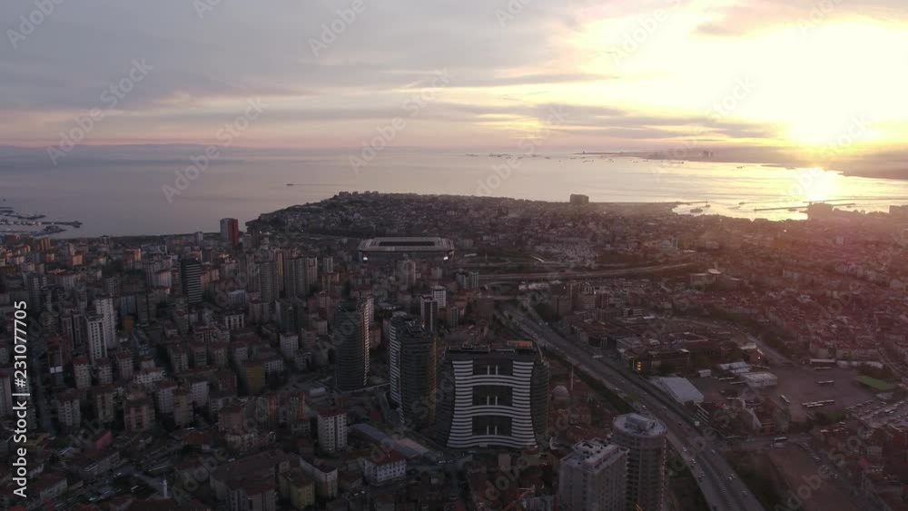 istanbul aerial view and business towers istanbul aerial view and business towers