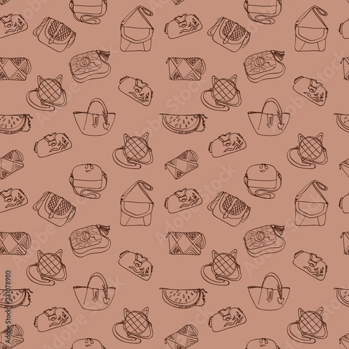 seamless pattern with Women handbags © elentina
