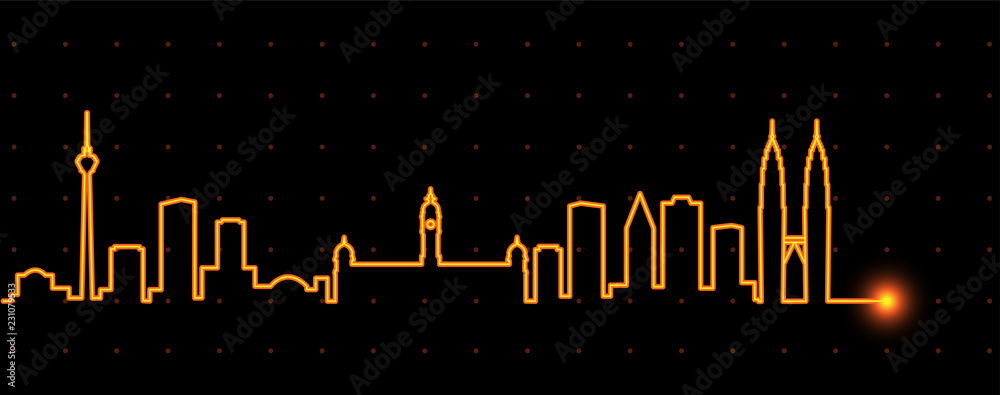 Obraz premium Kuala Lumpur Light Streak Skyline