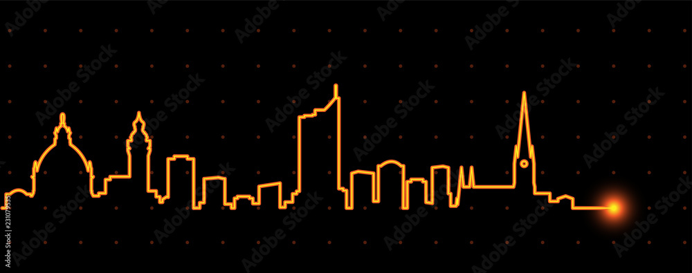 Obraz premium Leipzig Light Streak Skyline