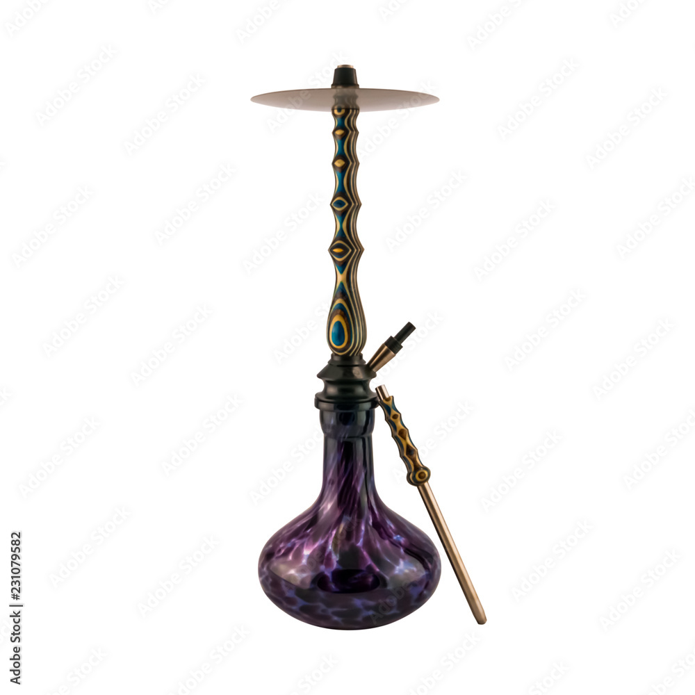 Modern hookah isolated on a white background. Eastern smoking pipe