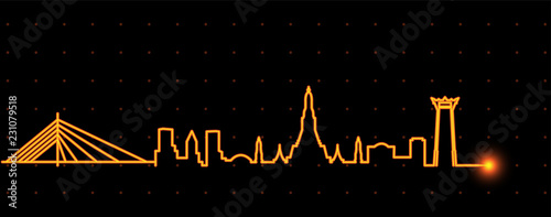 Bangkok Light Streak Skyline
