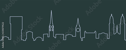Zurich Single Line Skyline