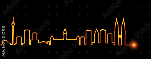 Kuala Lumpur Light Streak Skyline