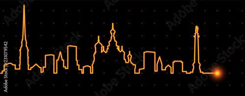 Saint Petersburg Light Streak Skyline