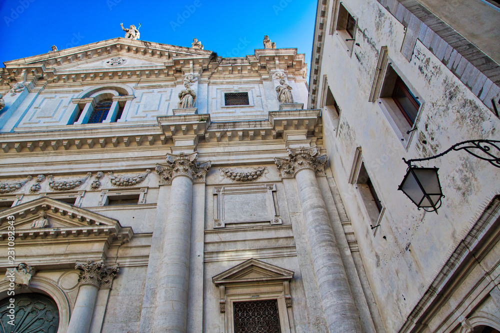 Venice streets near Saint Marco square at sunset