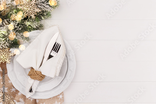 Christmas and new year table setting