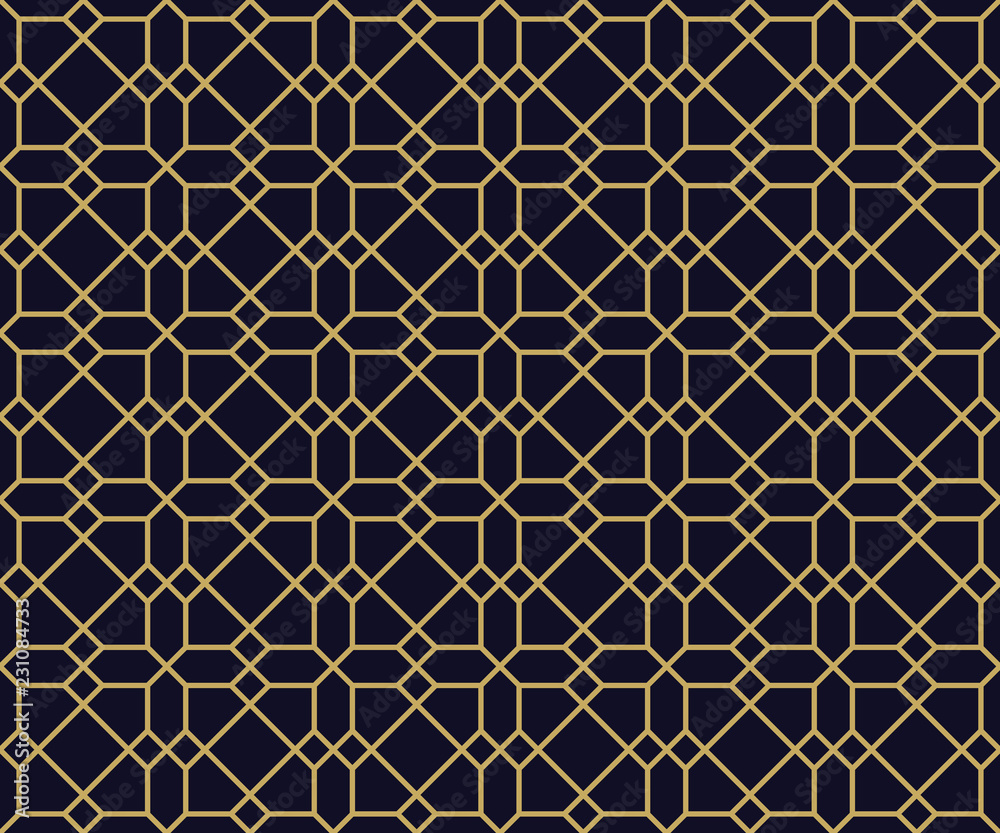 Fototapeta premium Ornamental vector seamless geometric pattern.