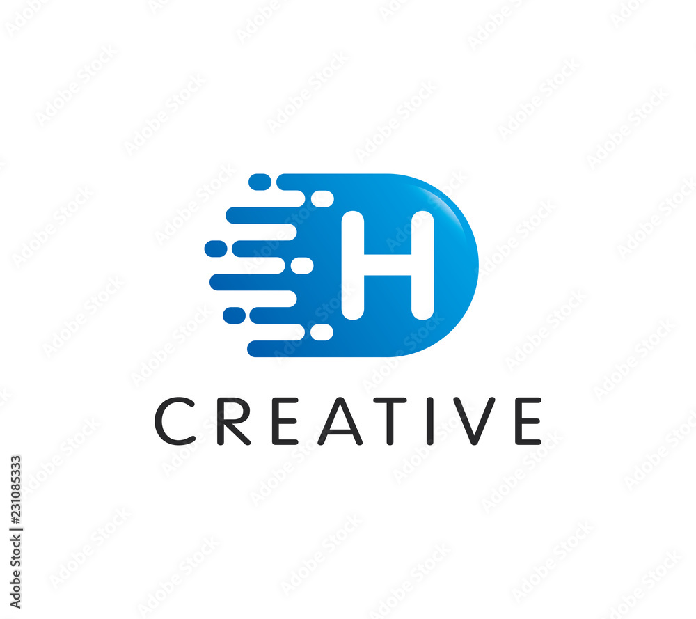 Dots Letter H Logo Dots Letter H Logo