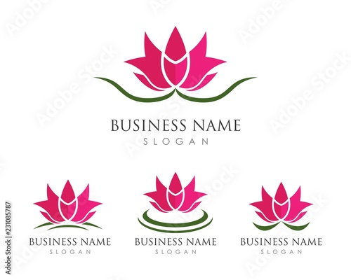 Beauty Vector Lotus flowers design logo Template icon